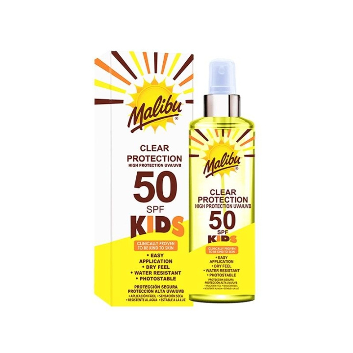 Malibu Kids Clear Protection SPF50 250ml in de groep BEAUTY & HEALTH / Huidsverzorging / Zonnebank / Zonnebescherming bij TP E-commerce Nordic AB (C10217)