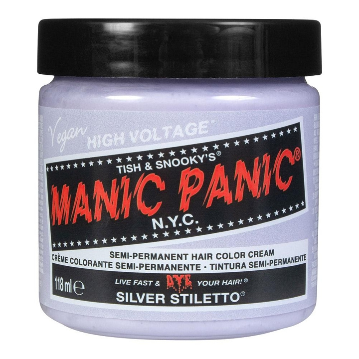 Manic Panic Classic Cream Silver Stiletto in de groep BEAUTY & HEALTH / Haar & Styling / Haarverzorging / Haarverf / Haarverf & Kleurbommen bij TP E-commerce Nordic AB (C10230)