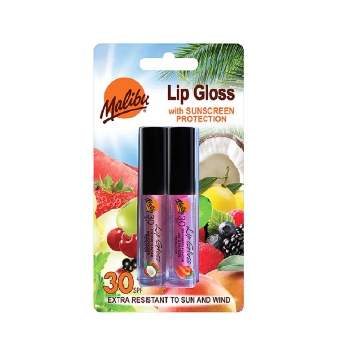 Malibu 2 pack Lip Gloss Coconut & Strawberry SPF30 in de groep BEAUTY & HEALTH / Makeup / Lippen / Lipp gloss bij TP E-commerce Nordic AB (C10245)