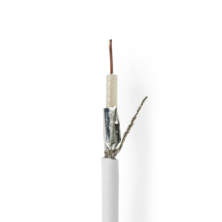 Nedis Coaxkabel op Haspel | RG6T | 75 Ohm | Dubbel Afgeschermd | ECA | 100.0 m | Coax | PVC | Wit | Rol in de groep HOME ELECTRONICS / Kabels & Adapters / Antennekabels & Accessoires / Antennekabels bij TP E-commerce Nordic AB (C11671)