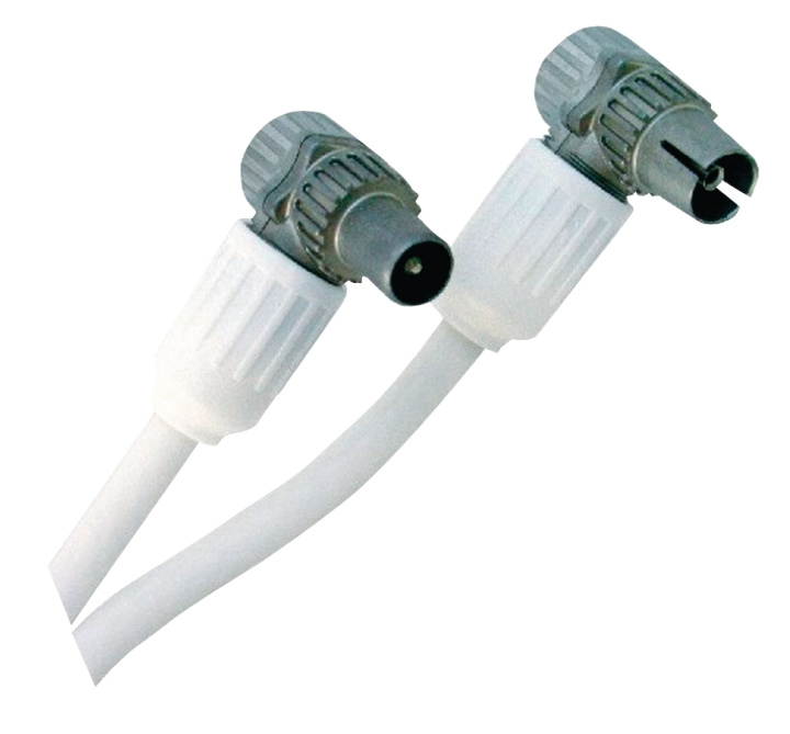 Hirschmann Coaxkabel Coax Male (IEC) - Coax Female (IEC) Haaks 5.00 m Wit in de groep HOME ELECTRONICS / Kabels & Adapters / Antennekabels & Accessoires / Antennekabels bij TP E-commerce Nordic AB (C11713)