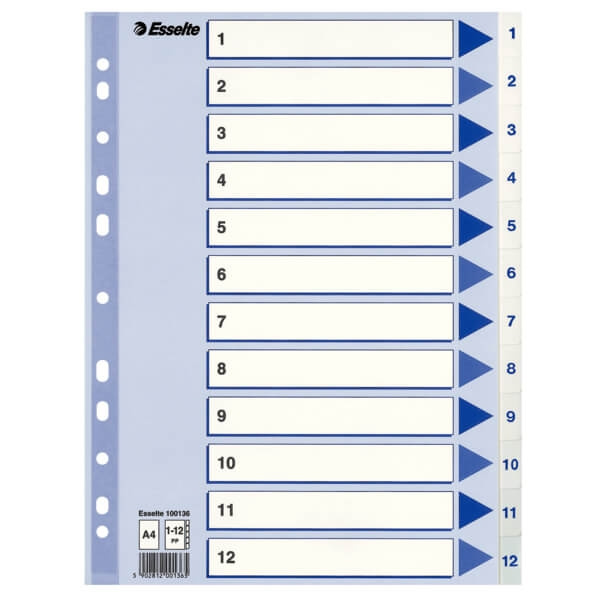 ESSELTE ESSELTE Register Non-Stop A4/1-12 in de groep HUISHOUDEN & TUIN / Kantoormateriaal / Overige bij TP E-commerce Nordic AB (C11988)