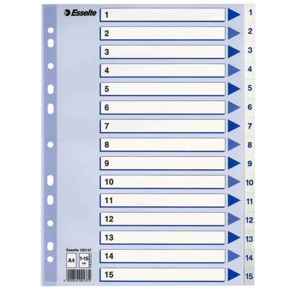 ESSELTE Register Non-Stop A4/1-15 Vit in de groep HUISHOUDEN & TUIN / Kantoormateriaal / Overige bij TP E-commerce Nordic AB (C11989)