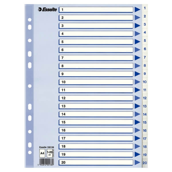 ESSELTE Register Non-Stop A4/1-20 Vit in de groep HUISHOUDEN & TUIN / Kantoormateriaal / Overige bij TP E-commerce Nordic AB (C11990)