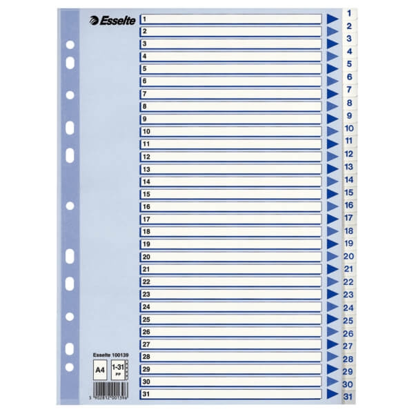 ESSELTE Register Non-Stop A4/1-31 Vit in de groep HUISHOUDEN & TUIN / Kantoormateriaal / Overige bij TP E-commerce Nordic AB (C11991)