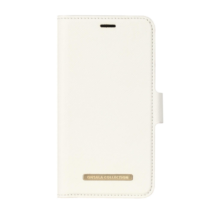 Mobile Wallet Saffiano White iPhoneX/Xs in de groep SMARTPHONE & TABLETS / Mobielbescherming / Apple / iPhone X/XS / Wallet Case bij TP E-commerce Nordic AB (C12150)