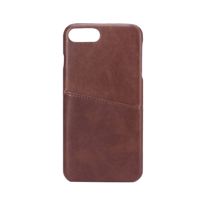 Mobilecover Brown iPhone 6/7/8 Plus Creditcard Pocket in de groep SMARTPHONE & TABLETS / Mobielbescherming / Apple / iPhone 8 Plus / Hoesjes bij TP E-commerce Nordic AB (C12163)