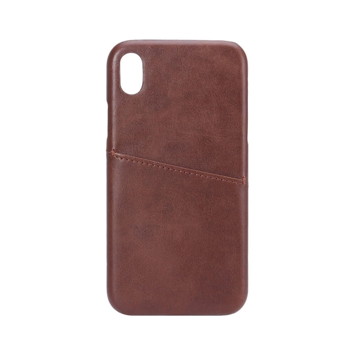 Mobilecover Brown iPhone X/XS Creditcard Pocket in de groep SMARTPHONE & TABLETS / Mobielbescherming / Apple / iPhone X/XS / Hoesjes bij TP E-commerce Nordic AB (C12165)