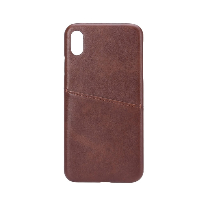 Mobilecover Brown iPhone X/XS Max Creditcard Pocket in de groep SMARTPHONE & TABLETS / Mobielbescherming / Apple / iPhone X/XS / Hoesjes bij TP E-commerce Nordic AB (C12167)