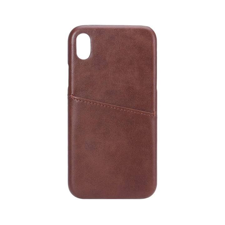 Mobilecover Brown iPhone XR Creditcard Pocket in de groep SMARTPHONE & TABLETS / Mobielbescherming / Apple / iPhone XR / Hoesjes bij TP E-commerce Nordic AB (C12169)