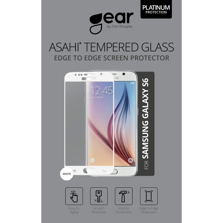 Glass Prot. 3D Samsung S6 Full Fit White in de groep SMARTPHONE & TABLETS / Mobielbescherming / Samsung bij TP E-commerce Nordic AB (C12363)