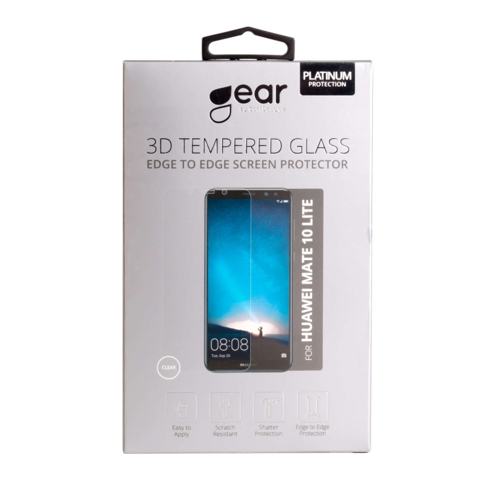 Glass Prot. 3D Huawei Mate 10 Lite Edge to Edge Transparent in de groep SMARTPHONE & TABLETS / Mobielbescherming / Huawei bij TP E-commerce Nordic AB (C12402)