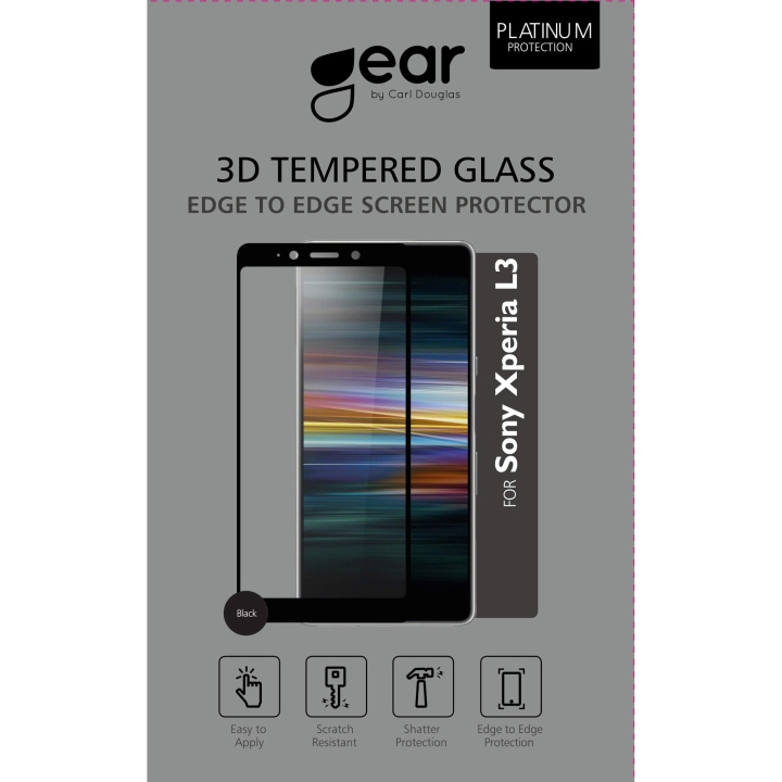 Glass Prot. 3D Full Cover Black Sony L3 in de groep SMARTPHONE & TABLETS / Mobielbescherming / Sony bij TP E-commerce Nordic AB (C12413)
