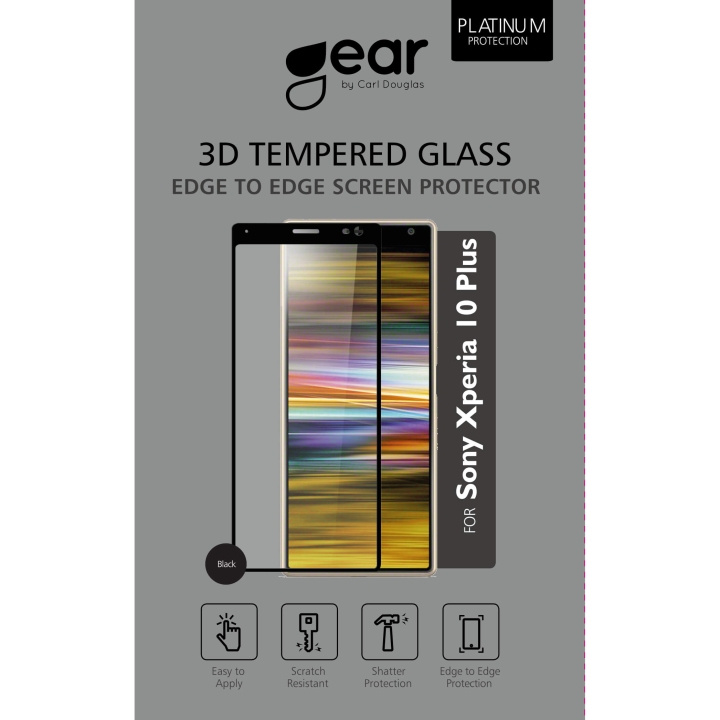 Glass Prot. 3D Full Cover Black Sony Xperia 10 Plus in de groep SMARTPHONE & TABLETS / Mobielbescherming / Sony bij TP E-commerce Nordic AB (C12414)