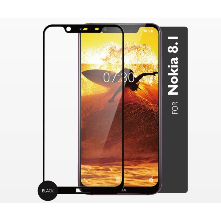 Glass Prot. 2,5D Full Cover Nokia 8.1 in de groep SMARTPHONE & TABLETS / Mobielbescherming / Nokia/Microsoft bij TP E-commerce Nordic AB (C12416)