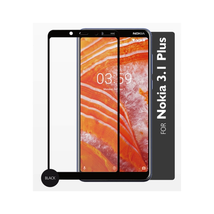 Glass Prot. 2,5D Full Cover Nokia 3.1 Plus in de groep SMARTPHONE & TABLETS / Mobielbescherming / Nokia/Microsoft bij TP E-commerce Nordic AB (C12418)