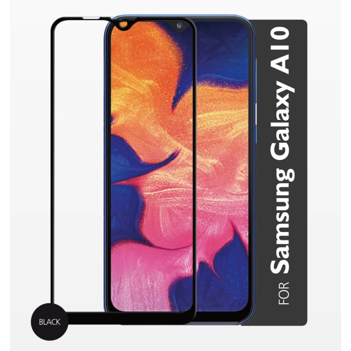 Glass Prot. 2,5D Full Cover Samsung A10 2019 in de groep SMARTPHONE & TABLETS / Mobielbescherming / Samsung bij TP E-commerce Nordic AB (C12425)