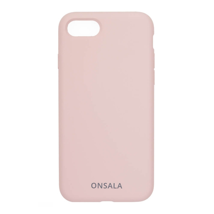 Mobile Cover Silicone Sand Pink iPhone 6/7/8/SE in de groep SMARTPHONE & TABLETS / Mobielbescherming / Apple / iPhone 8 / Hoesjes bij TP E-commerce Nordic AB (C12587)