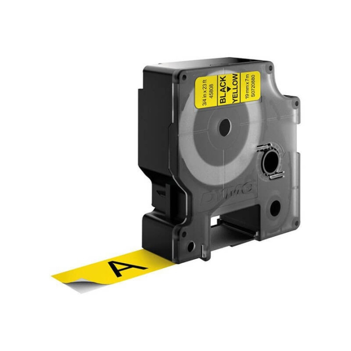 Ribbon S0720880 45808 19mm Black on Yellow in de groep COMPUTERS & RANDAPPARATUUR / Printers & Accessoires / Printers / Label machines & Accessoires / Tape bij TP E-commerce Nordic AB (C12706)