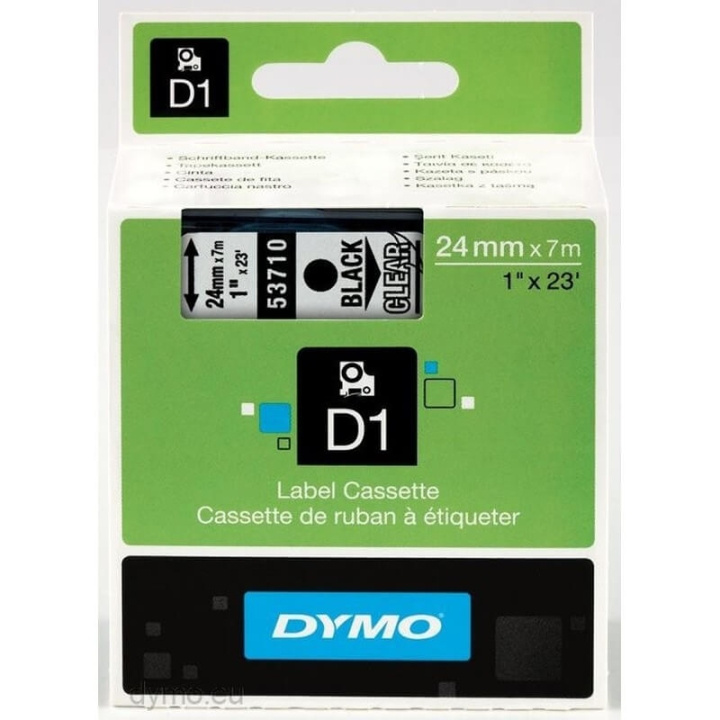 Ribbon S0720920 53710 24mm Black on Clear in de groep COMPUTERS & RANDAPPARATUUR / Printers & Accessoires / Printers / Label machines & Accessoires / Tape bij TP E-commerce Nordic AB (C12708)