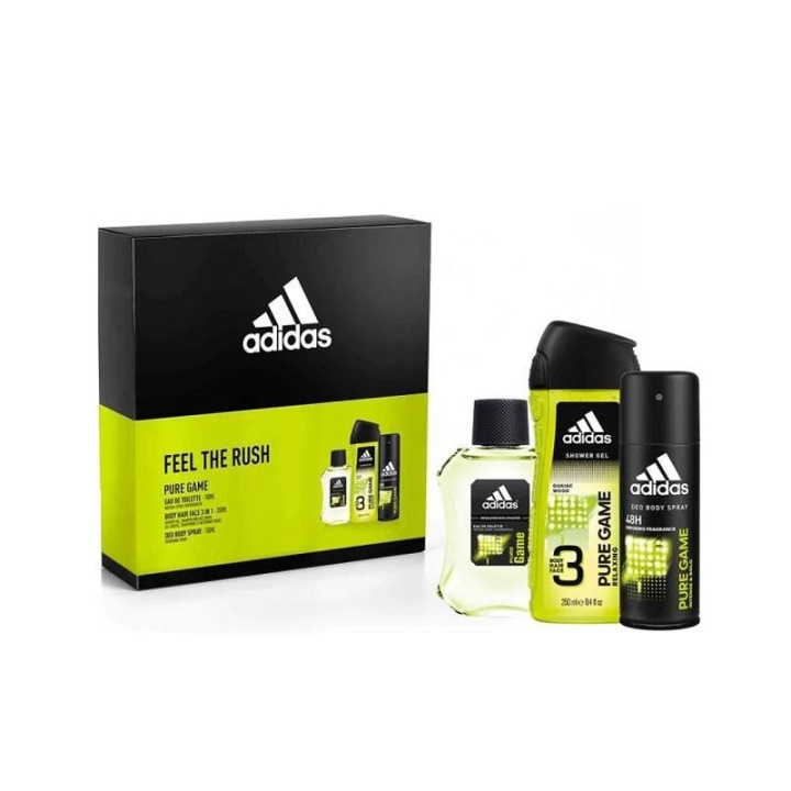 Giftset Adidas Pure Game Edt 100ml + Shower Gel 250ml + Deo Spray 150ml in de groep BEAUTY & HEALTH / Cadeausets / Cadeausets voor hem bij TP E-commerce Nordic AB (C12858)