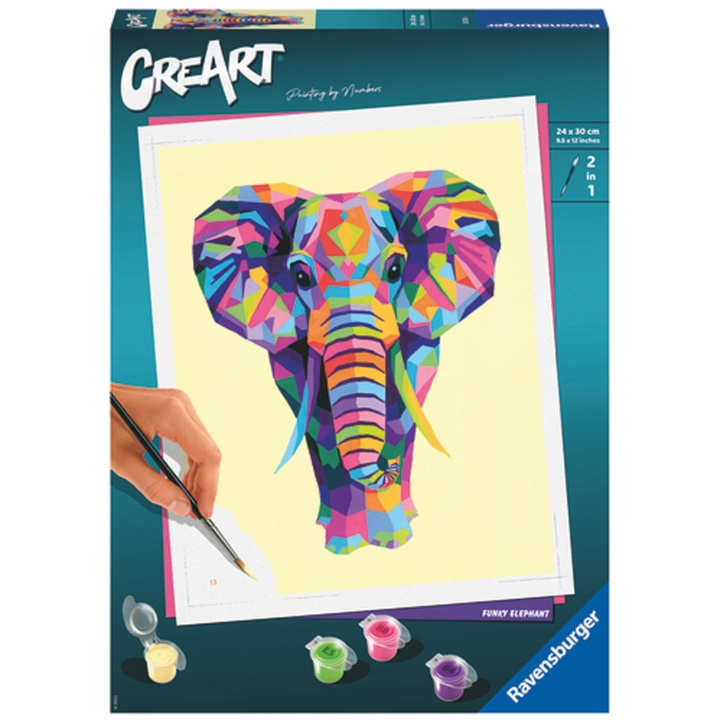 Ravensburger CreArt Funky Elephant in de groep SPEELGOED, KINDER- & BABYPRODUCTEN / Speelgoed / Ambachten bij TP E-commerce Nordic AB (C13036)