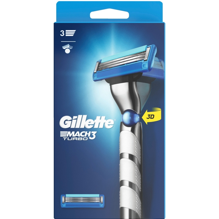 Gillette Rakhyvel Mach3 Turbo 3D 2st rakblad in de groep BEAUTY & HEALTH / Haar & Styling / Scheren & Trimmen / Scheermessen & Accessoires bij TP E-commerce Nordic AB (C13149)