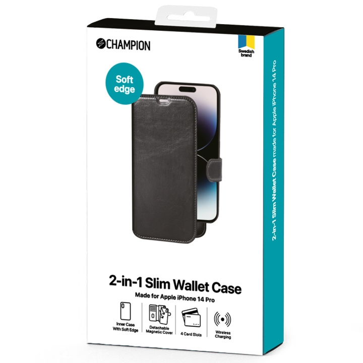 Champion 2-in-1 Slim wallet för iPhone 14 Pro in de groep SMARTPHONE & TABLETS / Mobielbescherming / Apple / iPhone 14 bij TP E-commerce Nordic AB (C13580)