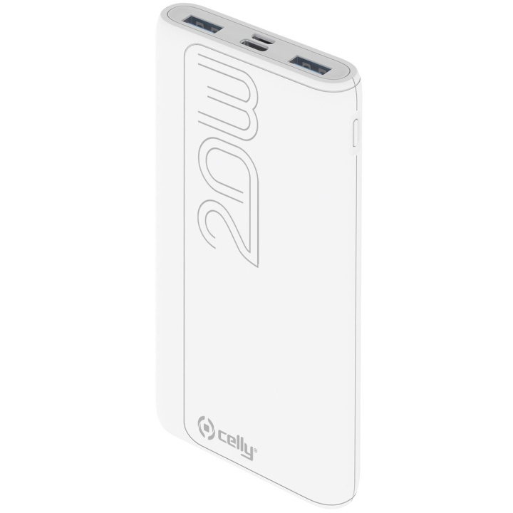 Celly PowerBank PD 20W 10.000 mAh Vit in de groep SMARTPHONE & TABLETS / Opladers & Kabels / Powerbanks bij TP E-commerce Nordic AB (C13591)