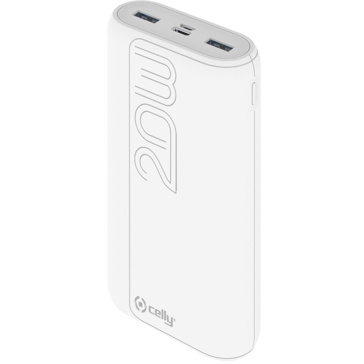Celly PowerBank PD 20W 20.000 mAh Vit in de groep SMARTPHONE & TABLETS / Opladers & Kabels / Powerbanks bij TP E-commerce Nordic AB (C13593)
