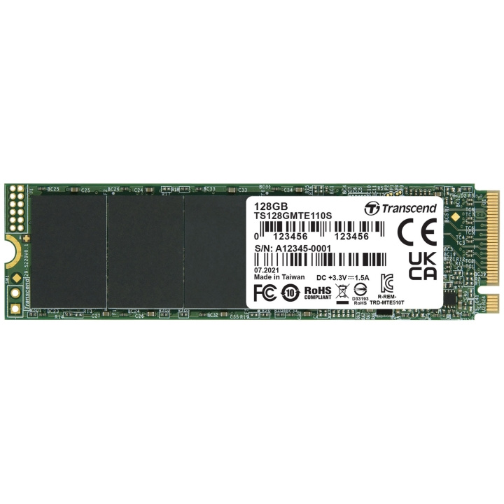 Transcend PCIe M.2 SSD Gen3 x4 NVMe 128Gb (R1500/W550) in de groep COMPUTERS & RANDAPPARATUUR / Computeronderdelen / Harde schijven / Koeling bij TP E-commerce Nordic AB (C13601)