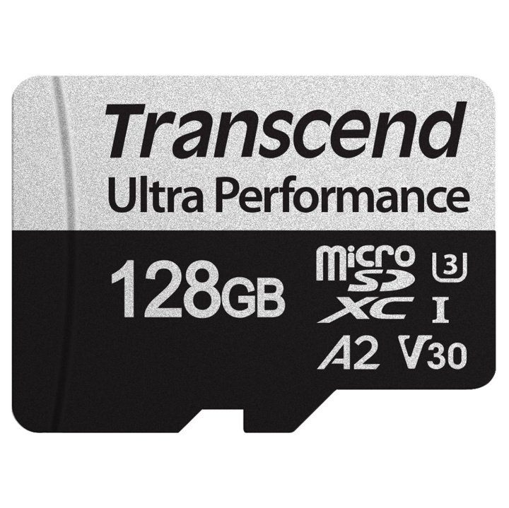 Transcend microSDXC 340S 128GB U3 A2 V30 (R160/W125) in de groep HOME ELECTRONICS / Opslagmedia / Geheugenkaarten / MicroSD/HC/XC bij TP E-commerce Nordic AB (C13602)