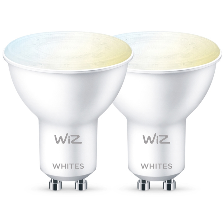 WiZ 2-pack WiFi Smart LED GU10 50W Varm-kallvit in de groep HOME ELECTRONICS / Verlichting / LED-lampen bij TP E-commerce Nordic AB (C13665)