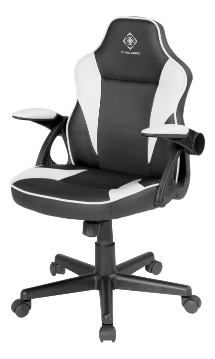 DELTACO GAMING DC120W Junior Gaming Chair, PU-leather, Black/White in de groep COMPUTERS & RANDAPPARATUUR / GAMING / Gaming stoelen bij TP E-commerce Nordic AB (C13821)