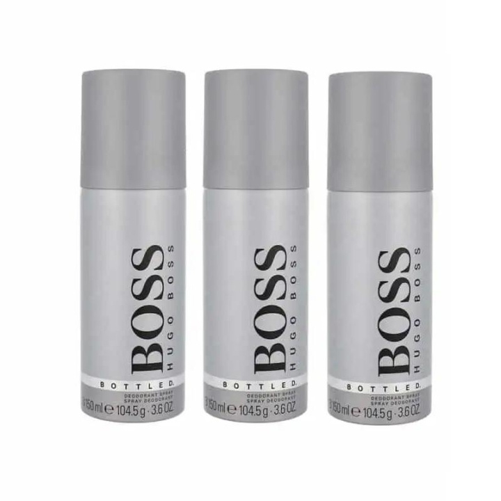 3-pack Hugo Boss Bottled Deo Spray 150ml in de groep BEAUTY & HEALTH / Geuren & Parfum / Deodorant / Deodorant voor vrouwen bij TP E-commerce Nordic AB (C13891)
