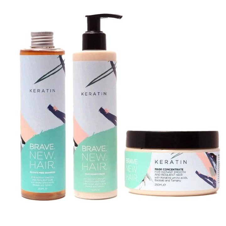 3-pack Brave. New. Hair. Keratin Schampoo + Conditioner + Mask in de groep BEAUTY & HEALTH / Haar & Styling / Haarverzorging / Shampoo bij TP E-commerce Nordic AB (C13894)