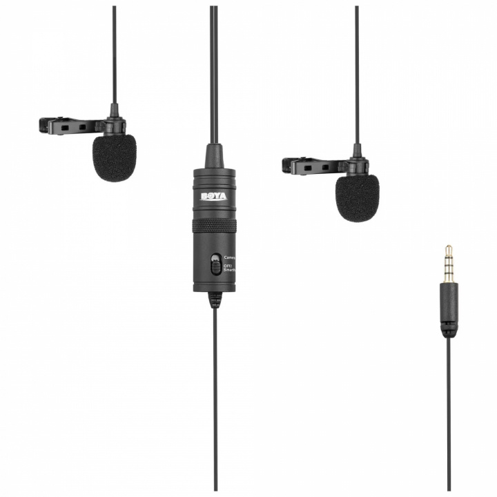 BOYA Dual Omni-directional Lavalier Mic in de groep HOME ELECTRONICS / Audio & Beeld / Handmicrofoons bij TP E-commerce Nordic AB (C13917)