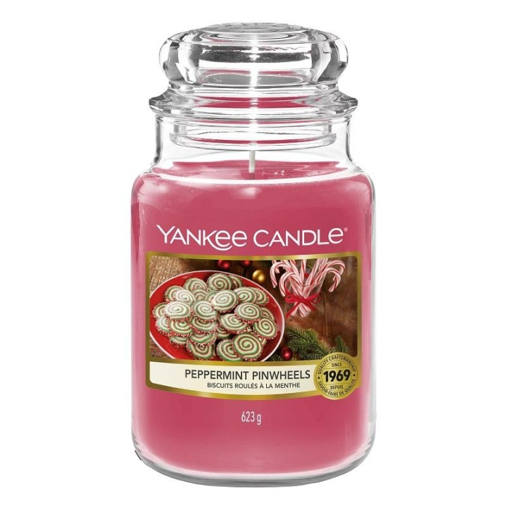 Yankee Candle Classic Large Jar Peppermint Pinwheels 623g in de groep BEAUTY & HEALTH / Geuren & Parfum / Overige geuren / Geurkaarsen bij TP E-commerce Nordic AB (C14060)