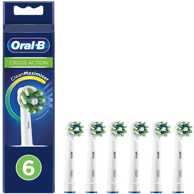 Oral B Borsthuvud CrossAction 6st in de groep BEAUTY & HEALTH / Mondverzorging / Elektrische tandenborstelaccessoires bij TP E-commerce Nordic AB (C14118)