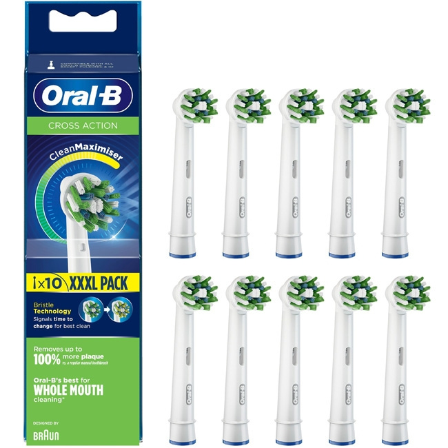 Oral B Borsthuvud CrossAction 10st in de groep BEAUTY & HEALTH / Mondverzorging / Elektrische tandenborstelaccessoires bij TP E-commerce Nordic AB (C14119)