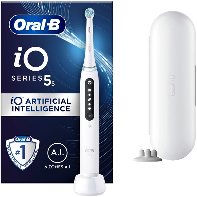 Oral B Eltandborste iO5s Quite White in de groep BEAUTY & HEALTH / Mondverzorging / Elektrische tandenborstelaccessoires bij TP E-commerce Nordic AB (C14131)