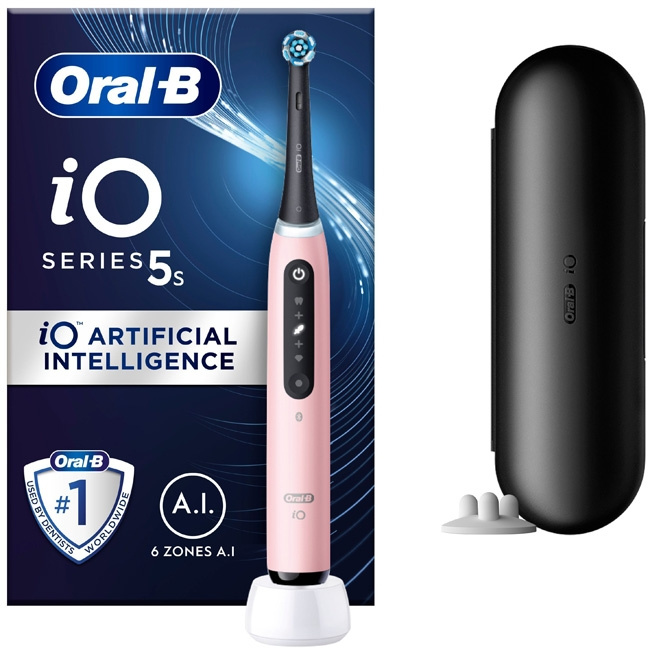 Oral B Eltandborste iO5s Blush Pink in de groep BEAUTY & HEALTH / Mondverzorging / Elektrische tandenborstels bij TP E-commerce Nordic AB (C14132)