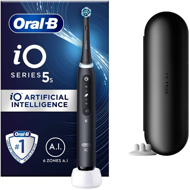 Oral B Eltandborste iO5s Matt Black in de groep BEAUTY & HEALTH / Mondverzorging / Elektrische tandenborstelaccessoires bij TP E-commerce Nordic AB (C14133)