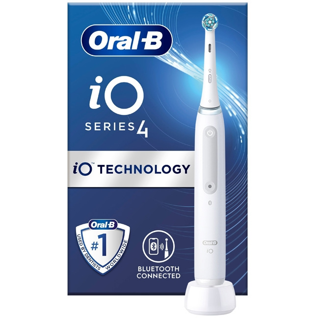 Oral B Eltandborste iO4 Quite White Without Travel Case in de groep BEAUTY & HEALTH / Mondverzorging / Elektrische tandenborstels bij TP E-commerce Nordic AB (C14141)