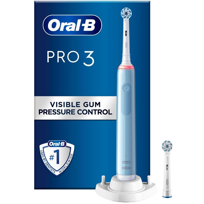 Oral B Eltandborste Pro3 3200S Blue S in de groep BEAUTY & HEALTH / Mondverzorging / Elektrische tandenborstels bij TP E-commerce Nordic AB (C14158)