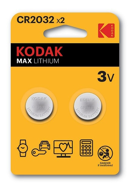 Kodak Kodak Max lithium CR2032 battery (2 pack) in de groep HOME ELECTRONICS / Batterijen & Opladers / Batterijen / Knoopcel bij TP E-commerce Nordic AB (C14520)
