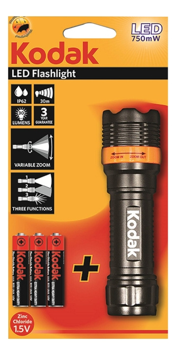 KODAK LED Focus 120 incl. 3xAAA in de groep SPORT, VRIJE TIJD & HOBBY / Zaklampen & Hoofdlampen / Zaklampen bij TP E-commerce Nordic AB (C14621)