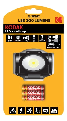 KODAK LED Headlamp 300lm incl.3xAAA in de groep SPORT, VRIJE TIJD & HOBBY / Zaklampen & Hoofdlampen / Zaklampen bij TP E-commerce Nordic AB (C14624)