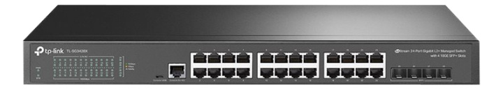 TP-Link JetStream™ 24-Port Gigabit L2+ Managed Switch with 4 10GE SFP+ in de groep COMPUTERS & RANDAPPARATUUR / Netwerk / Schakelaars bij TP E-commerce Nordic AB (C14707)