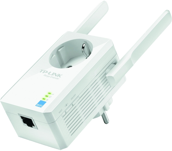 TP-LINK repeater, WLAN, 300Mbps, 1xRJ45, 1xCEE 7/4, 802.11b/g/n, vit in de groep COMPUTERS & RANDAPPARATUUR / Netwerk / WiFi Extenders bij TP E-commerce Nordic AB (C14714)